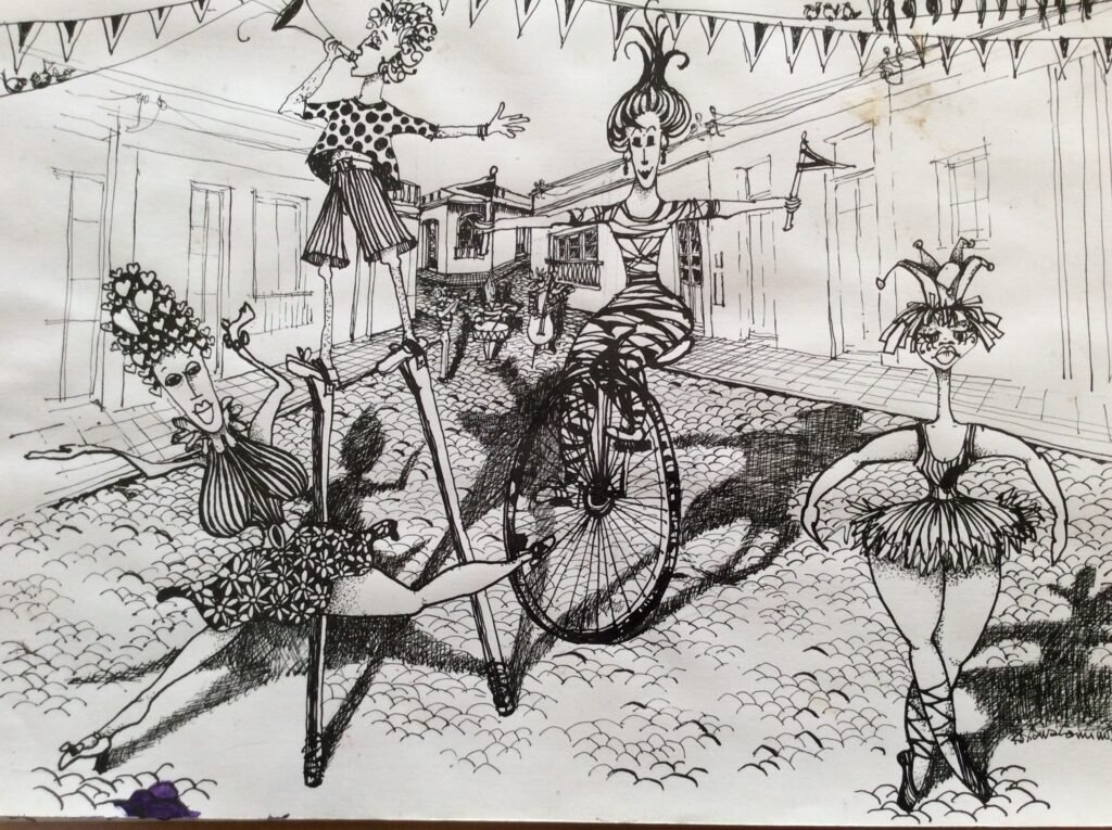 Carnaval. 28x21 tinta china Carnaval/ Técnica: tinta china / Medidas: 28 cm x 21